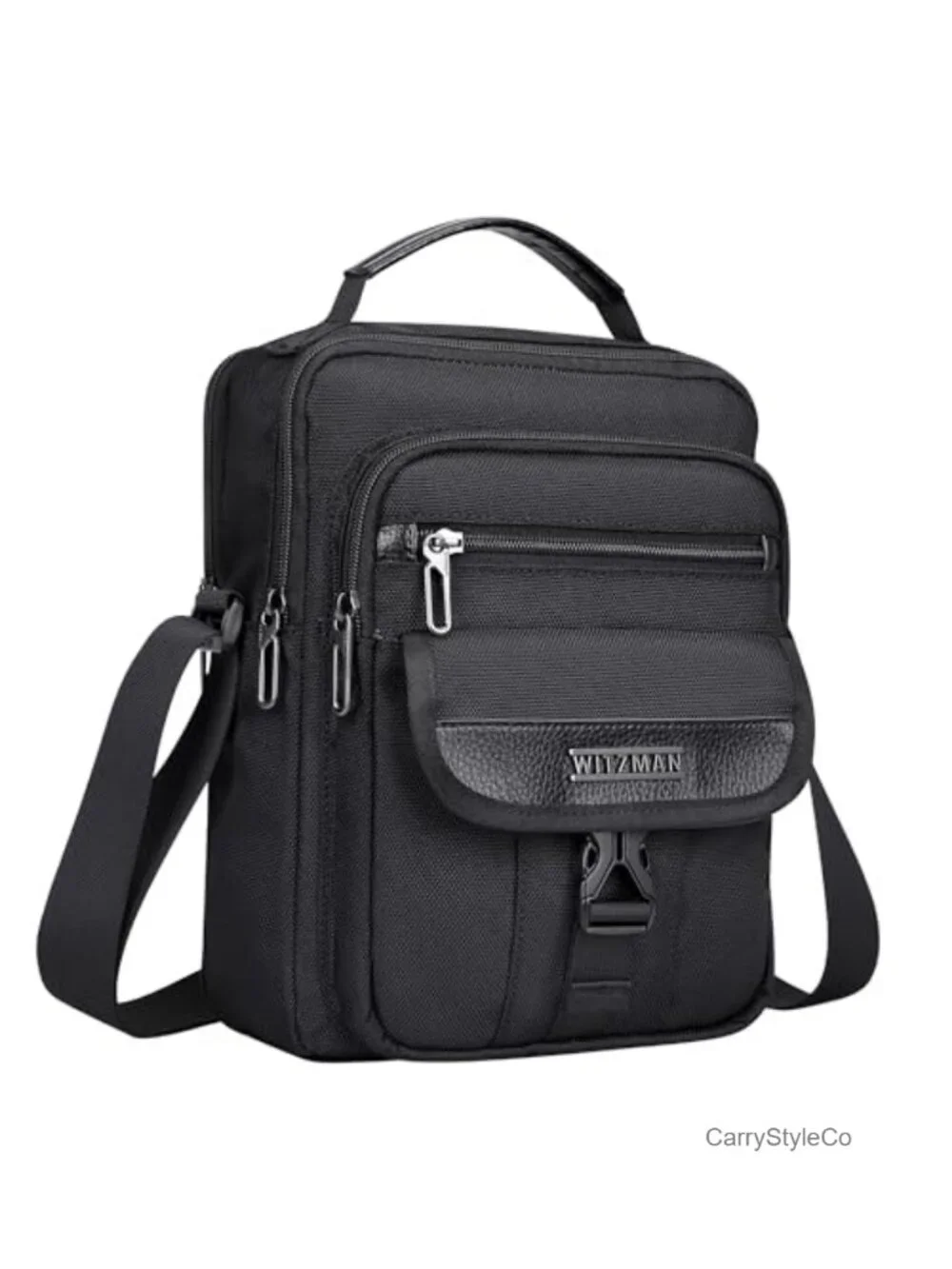 Men's Small Travel Crossbody Bag Nylon Messenger with Adjustable Strap